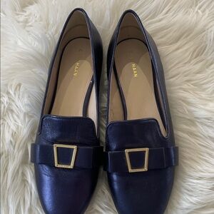 Cole Haan Women's Purple Loafers with Gold Buckle